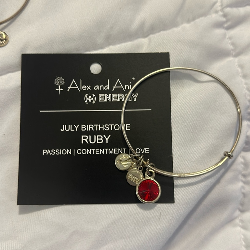 Alex and Ani July Ruby Birthstone bracelet